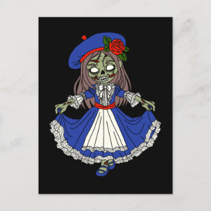 Cartão Postal Zombie francês bonito