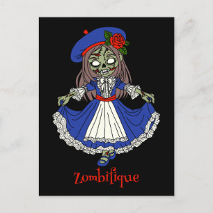 Cartão Postal Zombie francês bonito