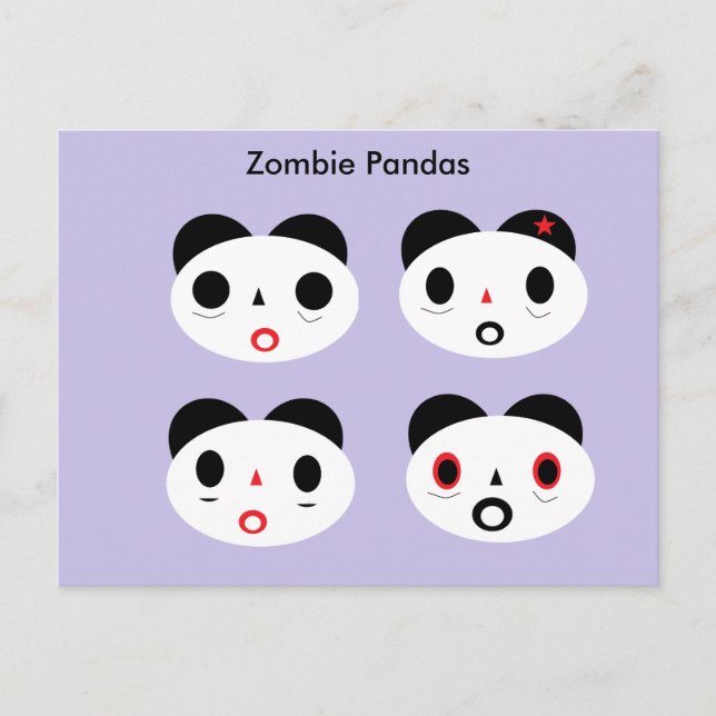 Cartão Postal Zombie Pandas (Frente)