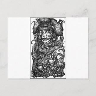 Cartão Postal Zombie Pirata Girl