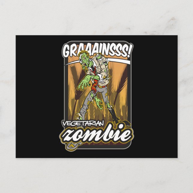 Cartão Postal Zombie vegetariana (Frente)