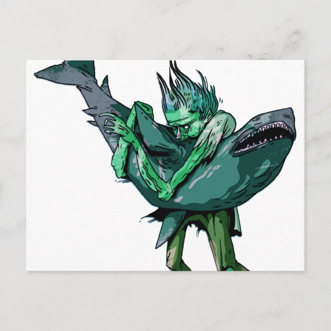 Cartão Postal Zombie vs Shark (Frente)