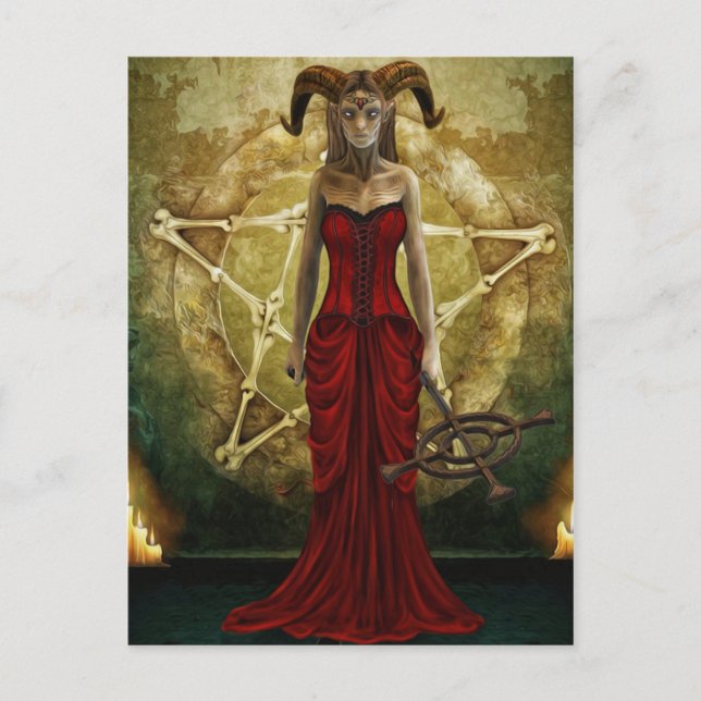 Cartão Postal Zombie witch demon postcard (Frente)