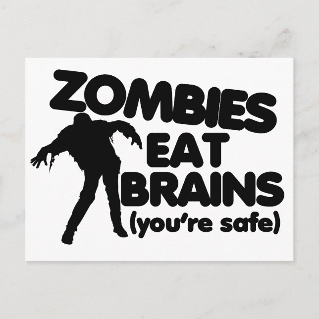 Cartão Postal Zombies comem BRAINS (seu seguro) (Frente)