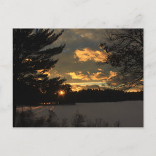 Cartão Postal Zona de pesca de Quabbin Céu de inverno