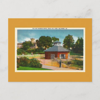 Cartão Postal Zoo, Mansion House, Baltimore Maryland