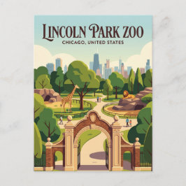 Cartão Postal Zoológico Lincoln Park Illinois
