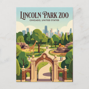 Cartão Postal Zoológico Lincoln Park Illinois