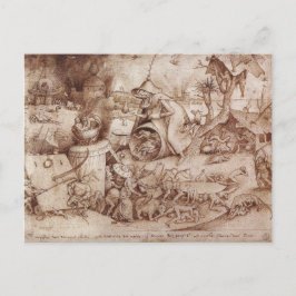 Cartão Postal Zorn (Raiva) apresentada por Pieter Bruegel, o Vel