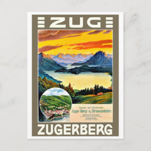 Cartão Postal Zug, montanha Zegerberg, Suiça, colheita