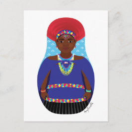 Cartão postal Zulu, sul-africano Matryoshka