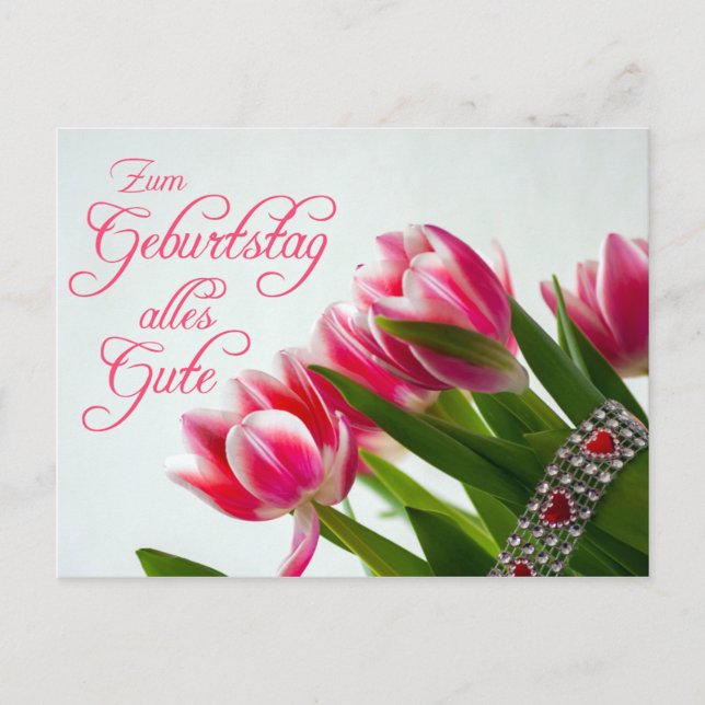 Cartão Postal Zum Geburtstag all Gute! (Frente)