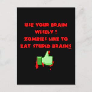 Cartão Postal Zumbis como cérebros estúpidos