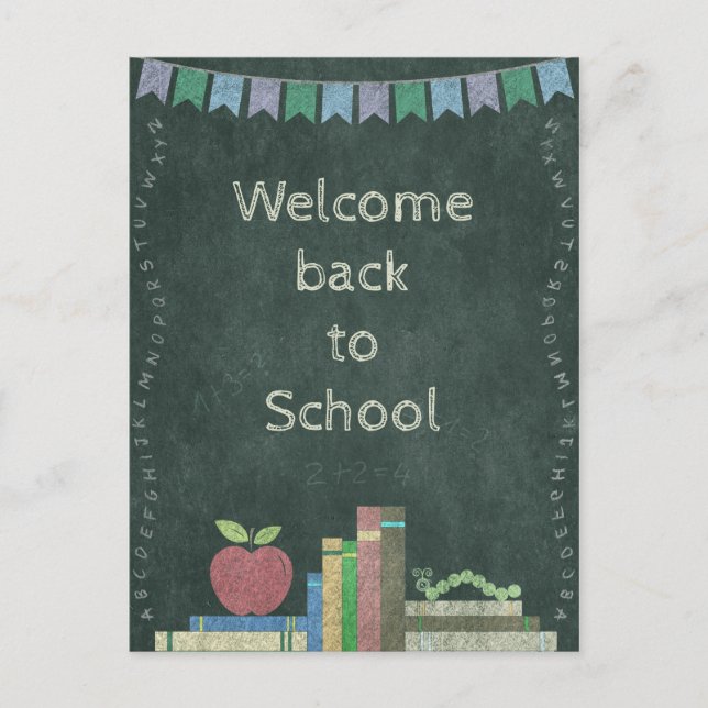 Cartão Postal Zurück zur Schule | Willkommen zurück zur Schule (Frente)