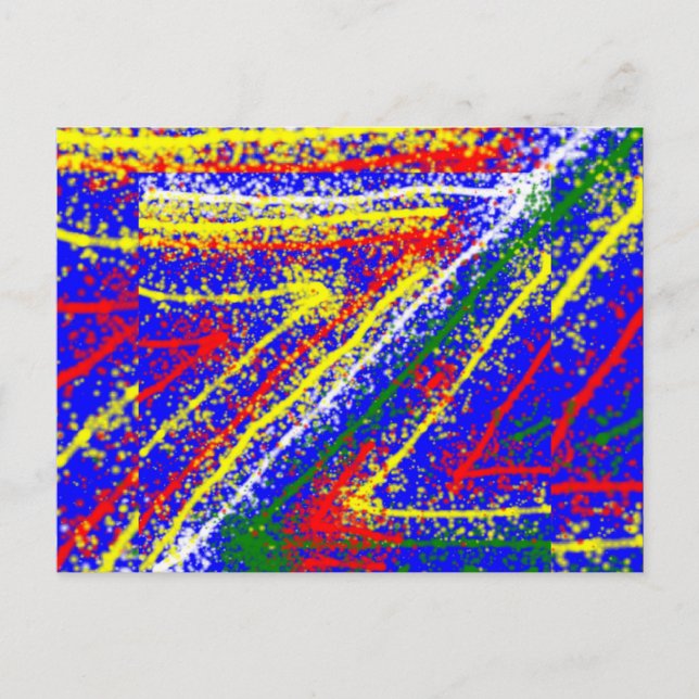 Cartão Postal zzz  ZAZZLING Abstract Art : Royal Blue Streaks (Frente)