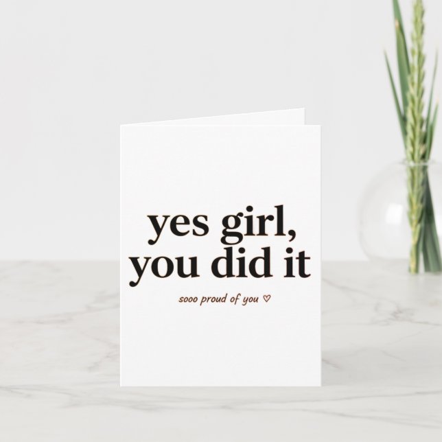 Cartão Postcard yes Girl you did it, gift card graduation (Frente)