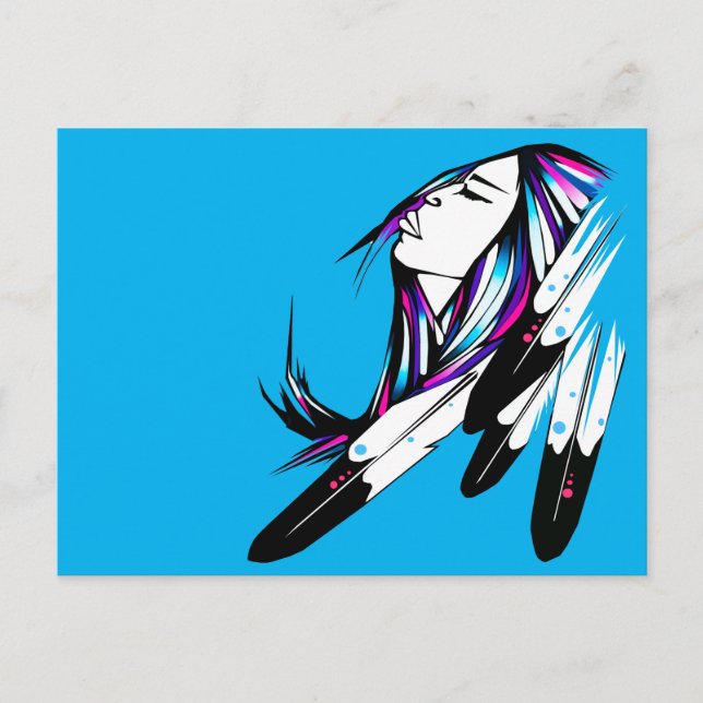 Cartão poste Mulher Nativa Americana (Frente)
