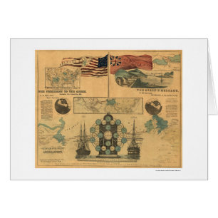 Cartão Poster 1858 da carta do telégrafo