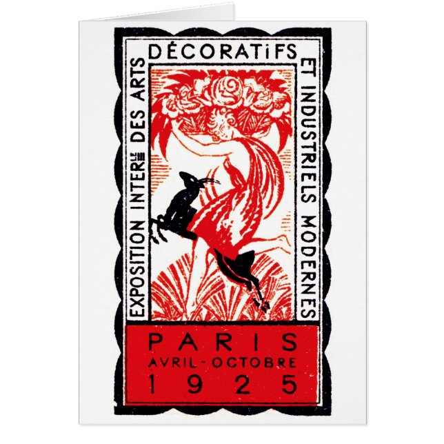 Cartão Poster 1925 do art deco de Paris (Frente)