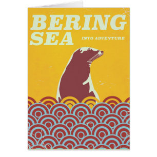 Cartão Poster da aventura do Bering Sea estilo 1970