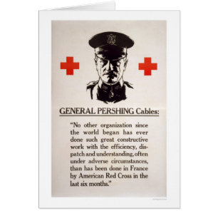 Cartão Poster da cruz vermelha do general Pershing