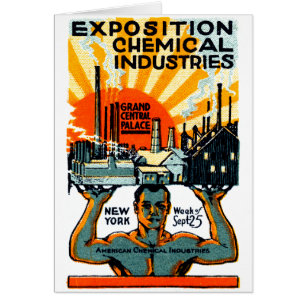 Cartão Poster da exposição de 1917 produtos químicos