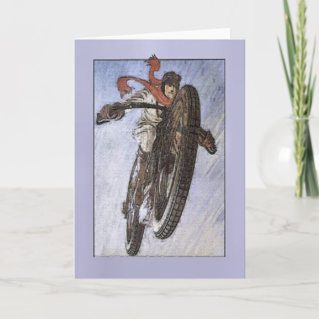 Cartão Poster da motocicleta do vintage (Frente)