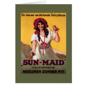 Cartão Poster da passa de Califórnia da Sun-Empregada