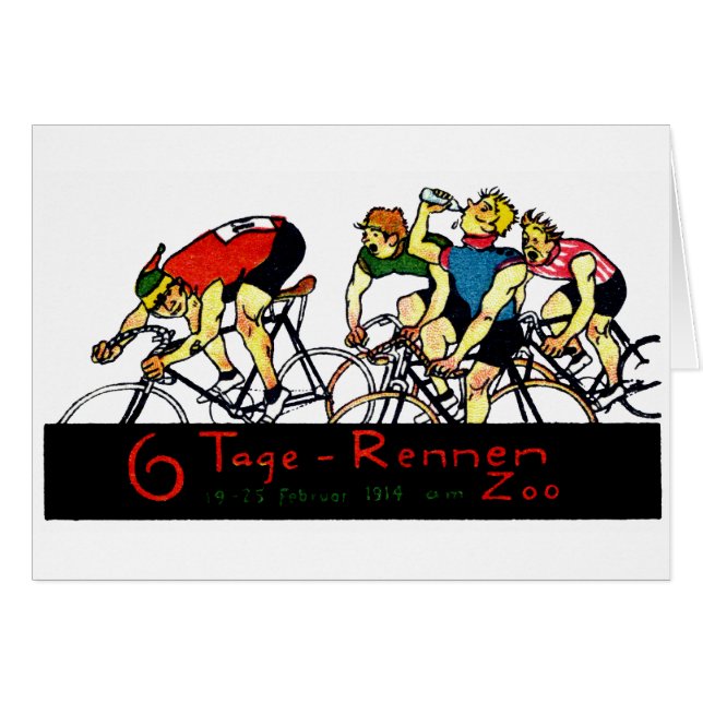 Cartão Poster da raça de bicicleta 1914 (Frente horizontal)