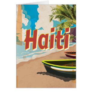 Cartão Poster das férias do vintage de Haiti