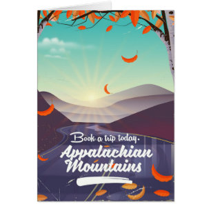 Cartão Poster das viagens vintage das montanhas apalaches