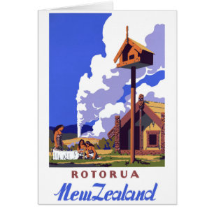 Cartão Poster das viagens vintage de Nova Zelândia