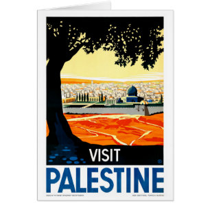 Cartão Poster das viagens vintage de Palestina da visita