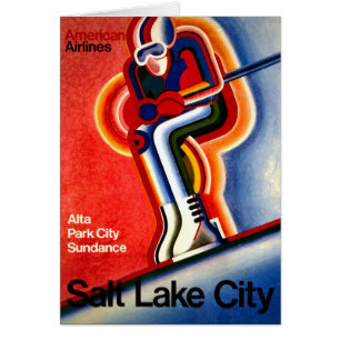 Cartão Poster das viagens vintage de Salt Lake City