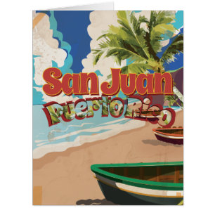 Cartão Poster das viagens vintage de San Juan Puerto Rico