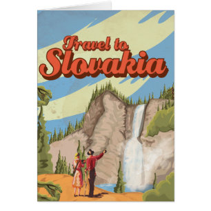Cartão Poster das viagens vintage de Slovakia