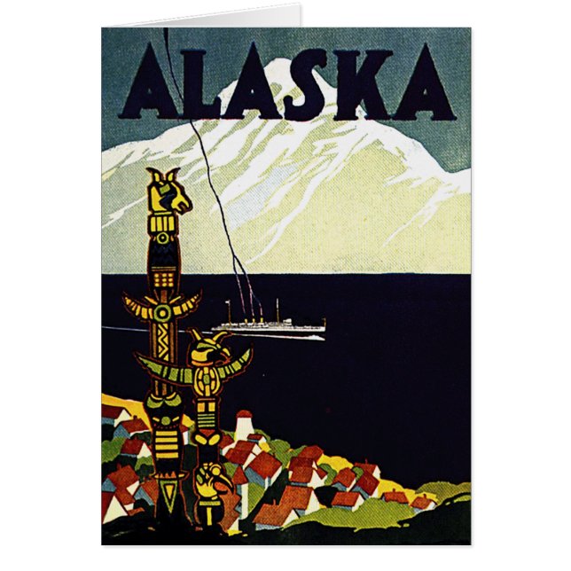 Cartão poster de Alaska do vintage (Frente)
