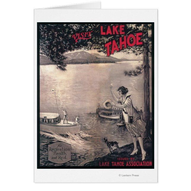 Cartão Poster de bote de madeira (Frente)