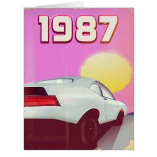 Cartão poster de carro esportivo de 1987