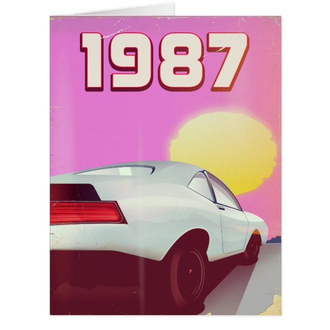 Cartão poster de carro esportivo de 1987 (Frente)
