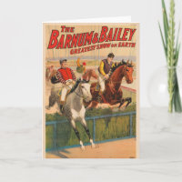 Poster de Circo De Macacos Em Cavalos Saltando Uma
