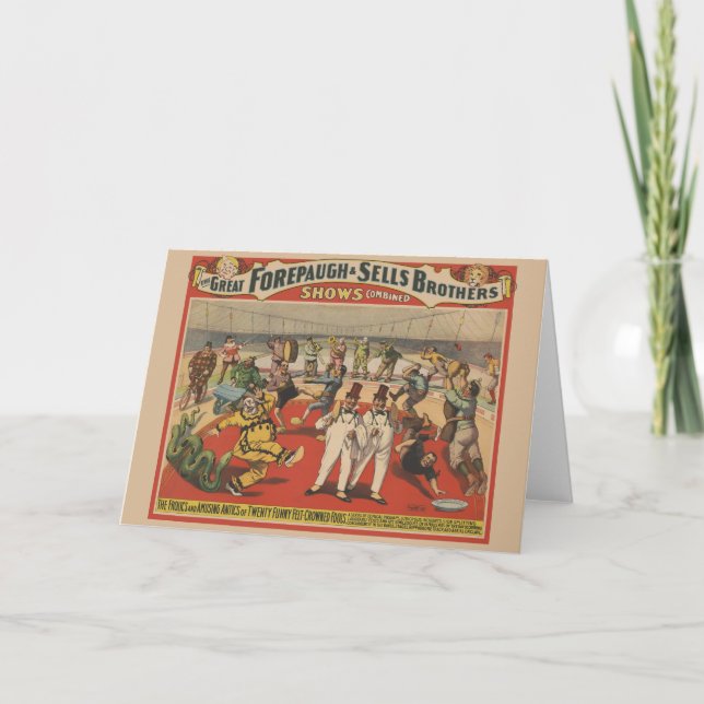 Cartão Poster de Circo Mostrando A Ampla Antica Dos Palha (Frente)