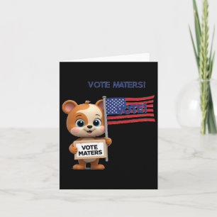Cartão Poster De Eleição Do Vote S Com Um Bloco De Urso C