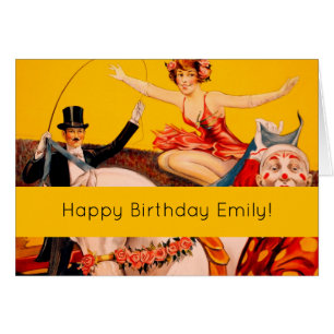 Cartão Poster de executor do Circus Colortivo Vintage