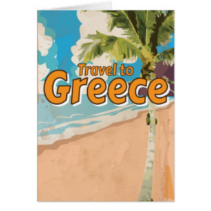 Cartão Poster de férias da Grécia Vintage