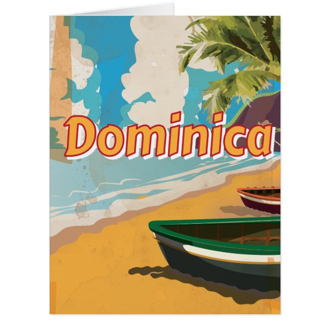 Cartão Poster de férias de Dominica Beach (Frente)