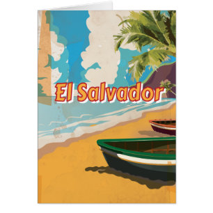 Cartão Poster de férias de El Salvador Vintage