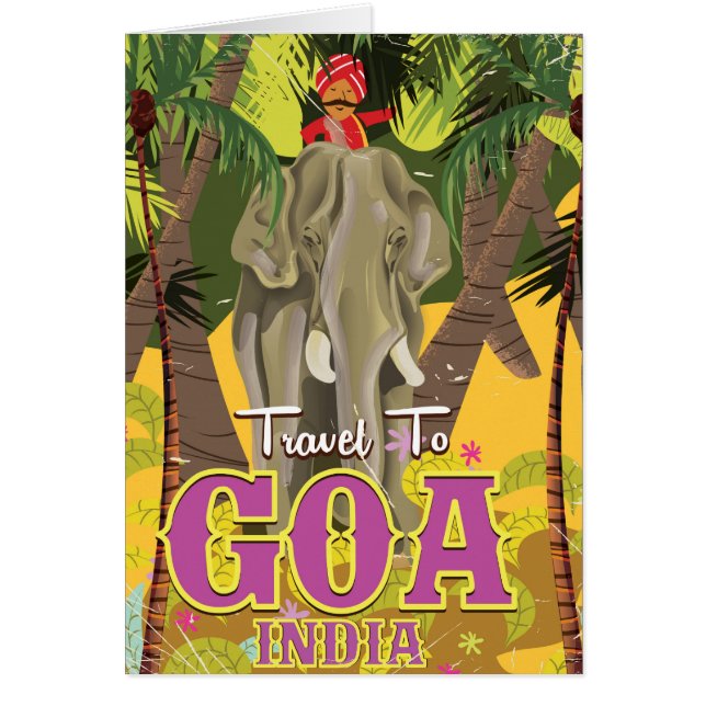 Cartão Poster de férias de índio Goa Elephant (Frente)
