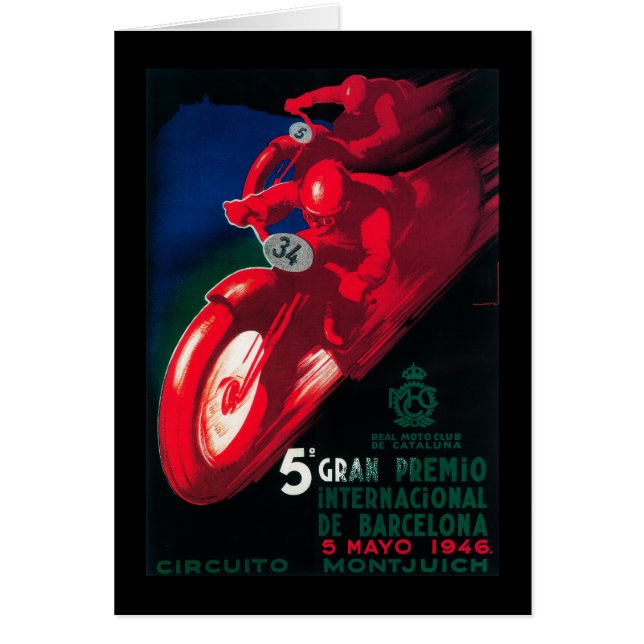 Cartão poster de motocicleta Internat de 5 Gran Premio (Frente)