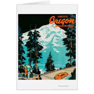 Cartão Poster de propaganda em autoestradas do Oregon